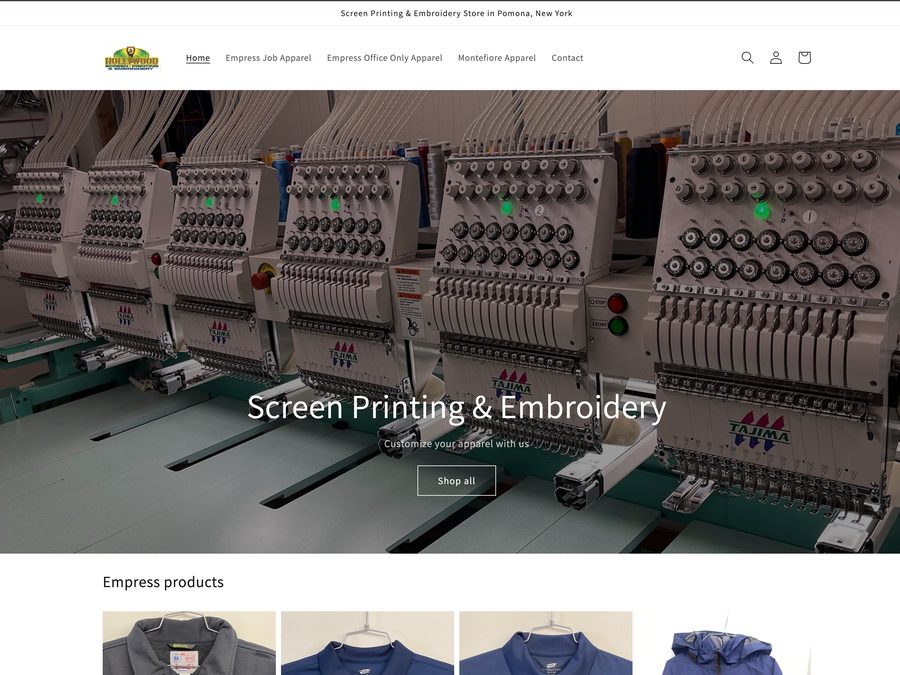 New Hollywood Screen Printing Shopify store with agency apparel collections